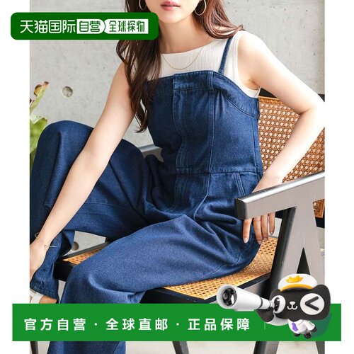 日本直邮Petitle 吊带牛仔背带裙 靛蓝连衣裙 E3508