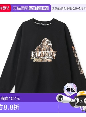 1h可退 日本直邮XLARGE KIDS 儿童 宽松长袖T恤 树叶迷彩OG猿标设