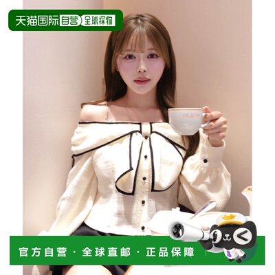 日本直邮NICE CLAUP 女士 肩部水钻蝴蝶结露肩衬衫 0161040090