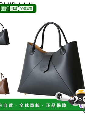日本直邮Hazel HASHIBAMI 女士真皮 A4 手提包Fez 款黑色/深棕色H