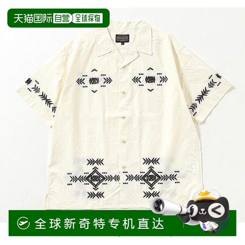 1h可退 日本直郵PENDLETON 男士剪花開(kāi)放領(lǐng)短袖襯衫 52750013