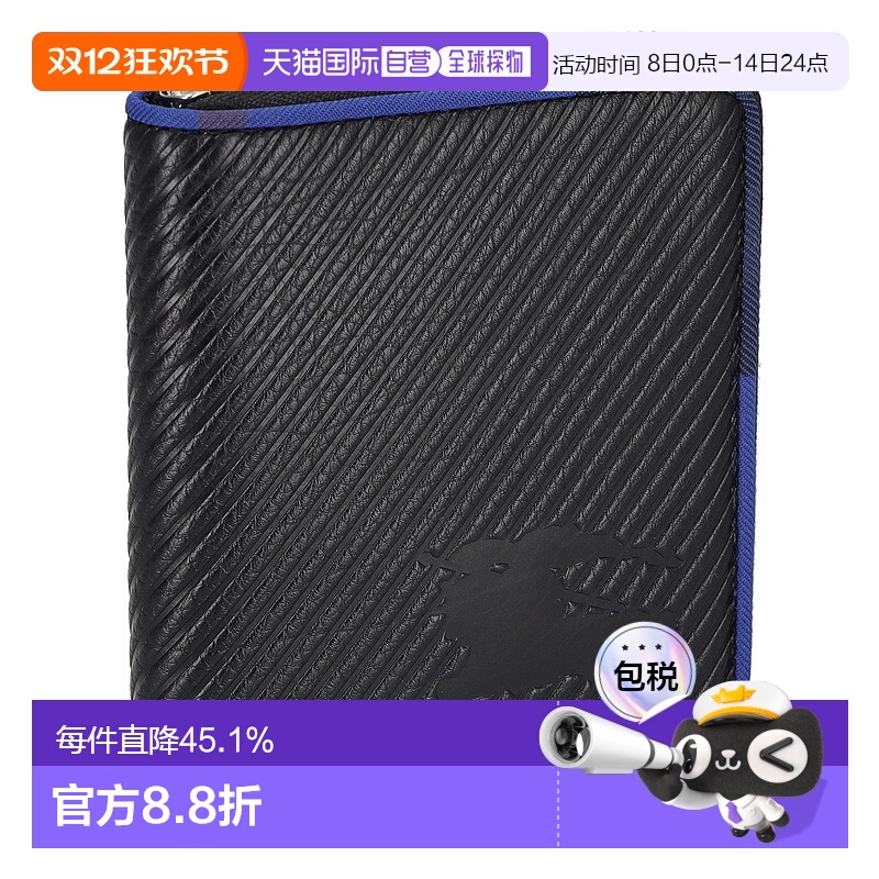 日本直邮BURBERRY博柏利双折钱包黑色男女通用经典大牌简约风时尚