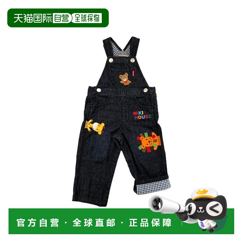 日本直邮日潮MIKIHOUSE可爱动物印花背带裤舒适b8e15f2910b6a5f1图片