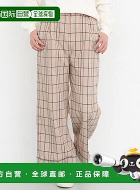 1h可退 日本直邮KBF 女装 春款双层设计修身格纹长裤 KB9424J010