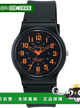 【日本直邮】Q&Q 手表 VP46-858 黑色 橙色 日常使用西铁城