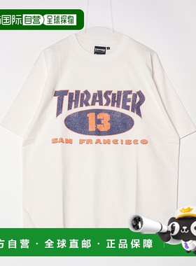 1h可退 日本直邮THRASHER女士大号版校园风印花T恤 THML24SPSST04