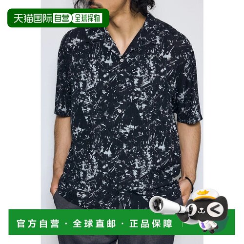 日本直邮MOUSSY 全花纹夏威夷衬衫 图案BLK5