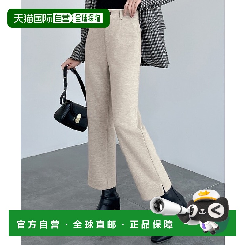 1h可退 日本直邮SEU 女装 高腰九分直筒裤 裾边开叉显腿长 hdf075