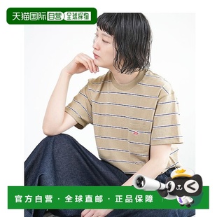 短袖 口袋T恤条纹女上衣SHORT POCKET SLEEVE 日本直邮DANTON
