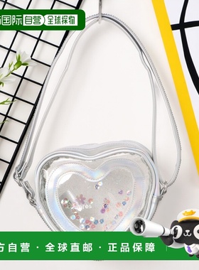 1h可退 日本直邮apres les cours 儿童 仿皮亮片爱心透明肩包 半