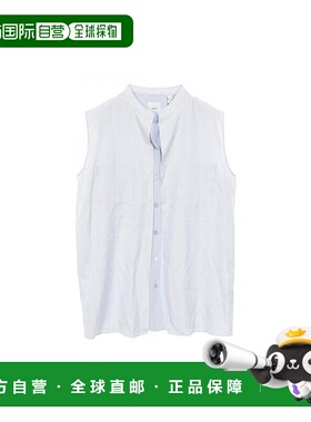 日本直邮中古Burberry博柏利女S级99新blouse女士衬衫丝绸上衣蓝