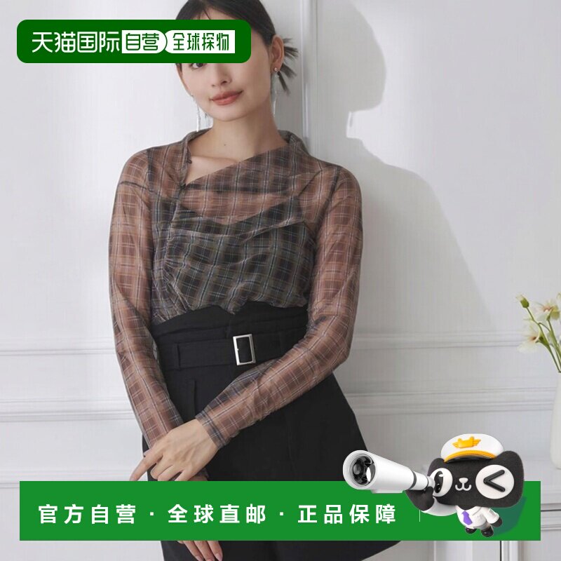 日本直邮MERCURYDUO 女装 飘逸垂感 透视不对称2WAY上衣 00255270 - 实物图