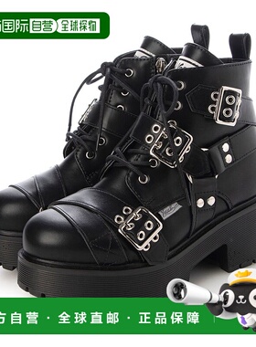 【日本直邮】 YOSUKE女士黑色甜酷风高跟短靴休闲