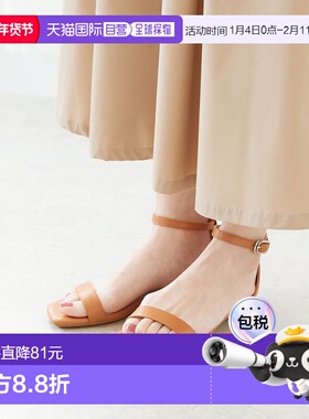 日本直邮Menue 方形鞋头脚踝搭扣凉鞋 ME8623BW02419平底鞋防滑鞋