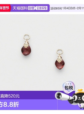 日本直邮日潮 agete 阿卡朵K10石榴石耳环吊坠红色 均码
