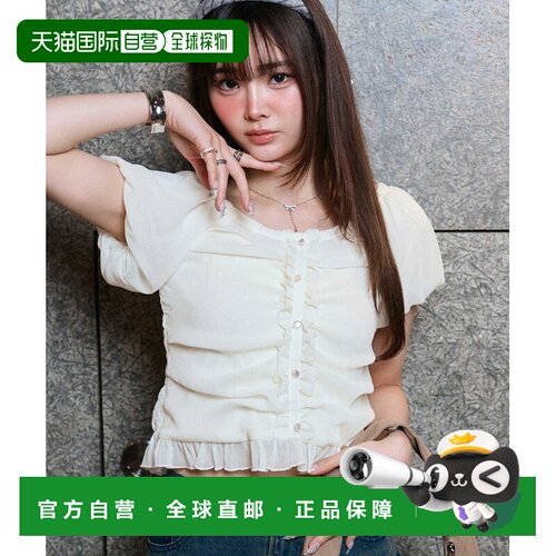日本直邮muet. 女装 透感荷叶边泡泡袖衬衫 209096通勤
