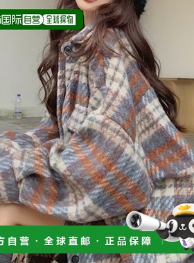 日本直邮deux amour 女装 宽松版型 格纹衬衫 半袖卷边设计 14720