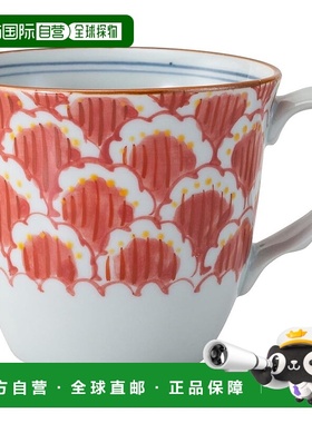 【日本直邮】有田烧马克杯 容量约310ml 花瓣图案 红色 25419