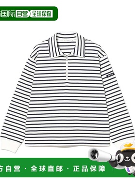 1h可退 日本直邮Scye 女装 宽松半拉链条纹棉质套头衫 束脚设计 1