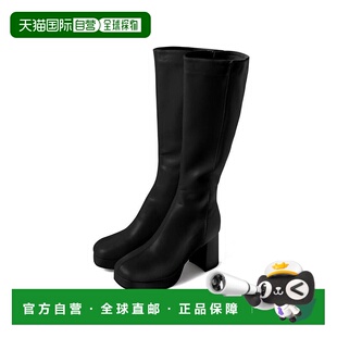 日本直邮日潮 GRL 中心缝粗跟皮革长靴 厚底腿型靴子GD1431时尚