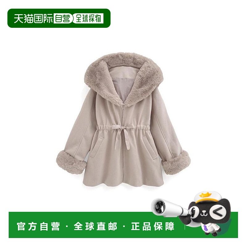 日本直邮日潮 GRL毛绒帽子抽绳丝带外套kz575披肩,女装/女士精品,短外套,淘宝优惠券,粉丝福利购,淘宝优惠卷