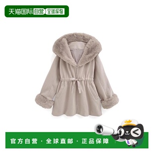 日本直邮日潮 GRL毛绒帽子抽绳丝带外套kz575披肩