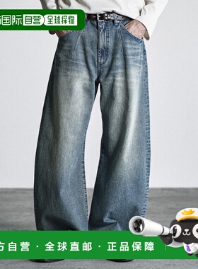 1h可退 日本直邮WYM LIDNM 男女同款 弧形下摆设计宽松牛仔裤 WYp