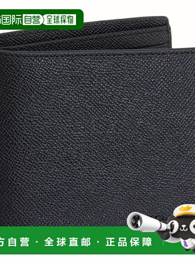 日本直邮COACH 蔻驰 钱包 男士 两折钱包 皮革 黑色 3 IN 1 CROSS