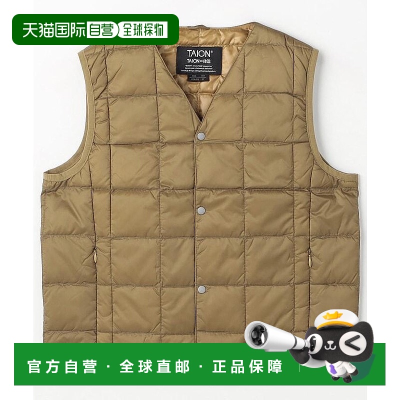 1h可退 日本直邮TAION 男童 V领按扣内胆羽绒背心 轻量800FP保暖