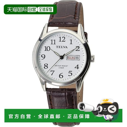 【日本直邮】CREPHA 男士防水日历指针手表 TE-AM177-WTS 棕色