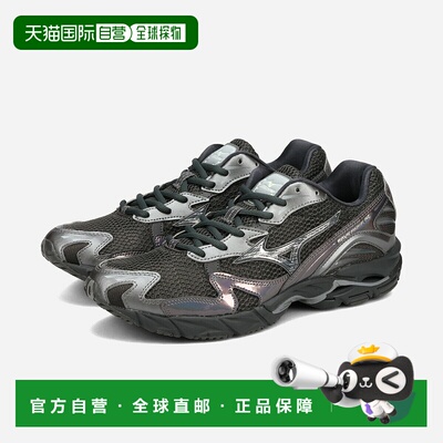 日本直邮MIZUNO WAVE RIDER 10 男女低帮运动鞋 黑色/黑色/金属灰