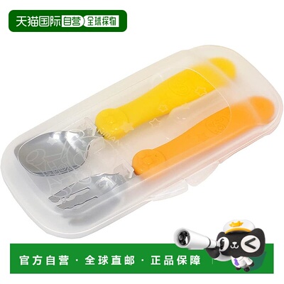 【日本直邮】LEC儿童餐具 面包人付壳勺&叉(不锈钢)1岁起A00144