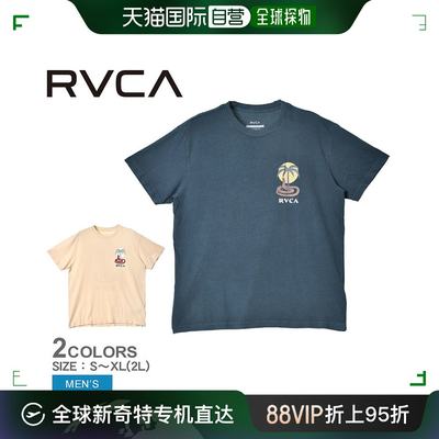 日本直邮 RVCA COBRA MIRAGE SS T恤男式白色 BD041209 印花简约