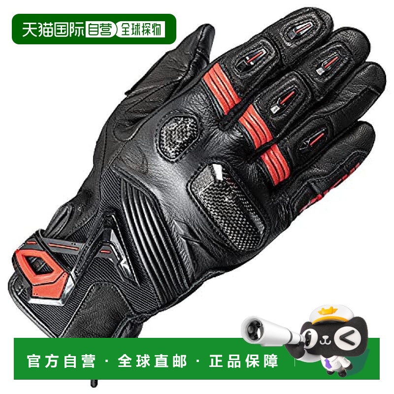 【日本直邮】RsTaichi皮革手套 全季 触屏对应 护具 黑/黑/红M RS