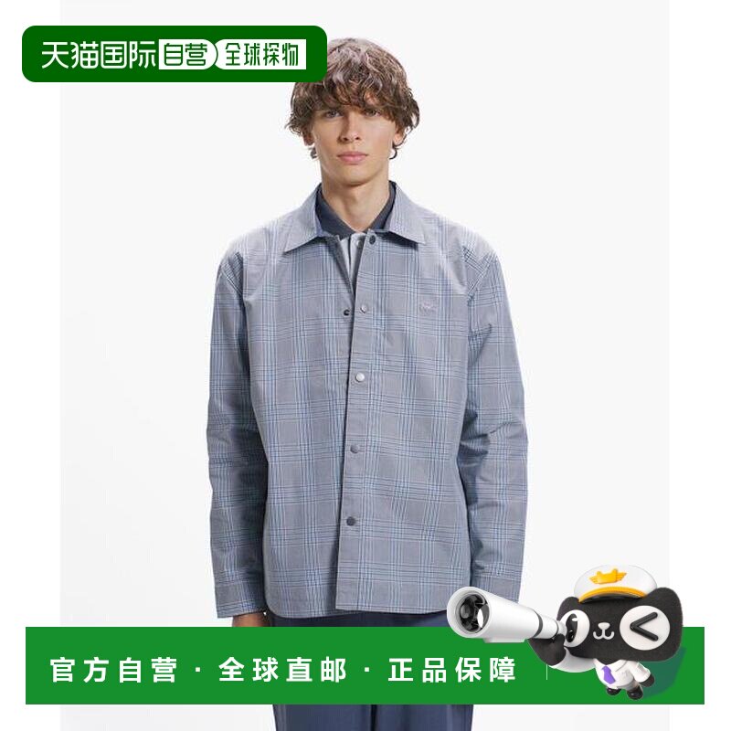 1h可退 日本直邮LACOSTE 鳄鱼logo 格纹翻面夹克 衬衫式外套 棉混图片
