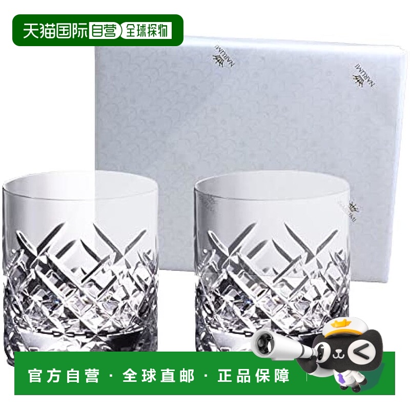 【日本直邮】鸣海摇滚酒杯一对酒杯 玻璃制品 310cc 透明威士忌酒
