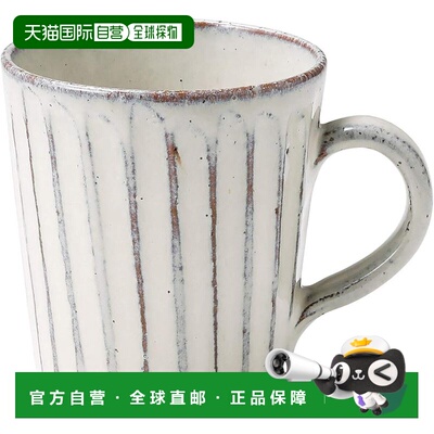 【日本直邮】丸伊製陶 信楽烧 大杯 白釉雕 330ml 手工 MR-3-3333