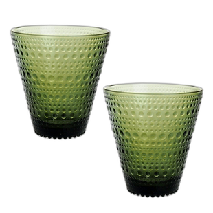 日本直邮iittala伊塔拉露珠系列苔藓绿水杯平底玻璃杯300ml对杯