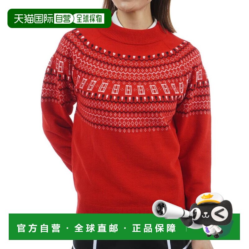 日本直邮Tommy Hilfiger 高尔夫女士费尔岛花纹长袖高领针织衫 TH