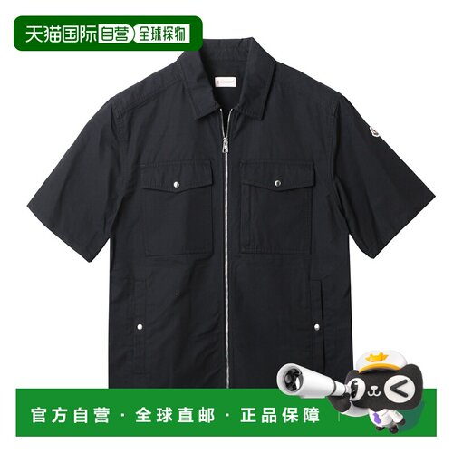 日本直邮Moncler 盟可睐 男士拉链短袖衬衫夹克 蓝色 [2026AW]