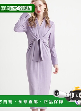 1h可退 日本直邮PINKY&DIANNE 女士腰带设计羊毛长袖连衣裙 03151