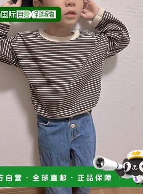 1h可退 日本直邮lulu noix 儿童 宽松半袖条纹卫衣 亲子款百搭设