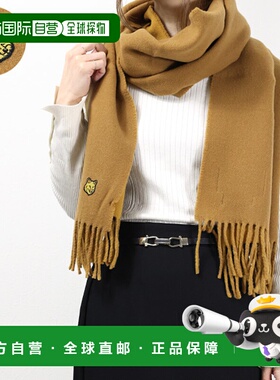 日本直邮 Maison Kitsune 狐狸头贴片围巾 LW06201 WA0018 正品