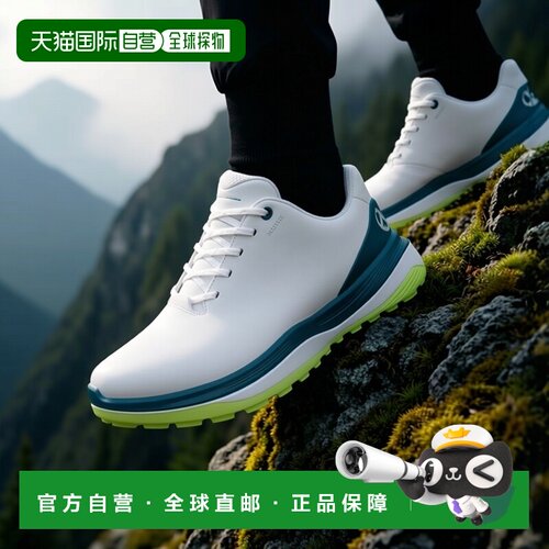 日本直邮ECCO 高尔夫鞋 GOLF LT1 防水无钉 白/湾绿 舒适真皮 防