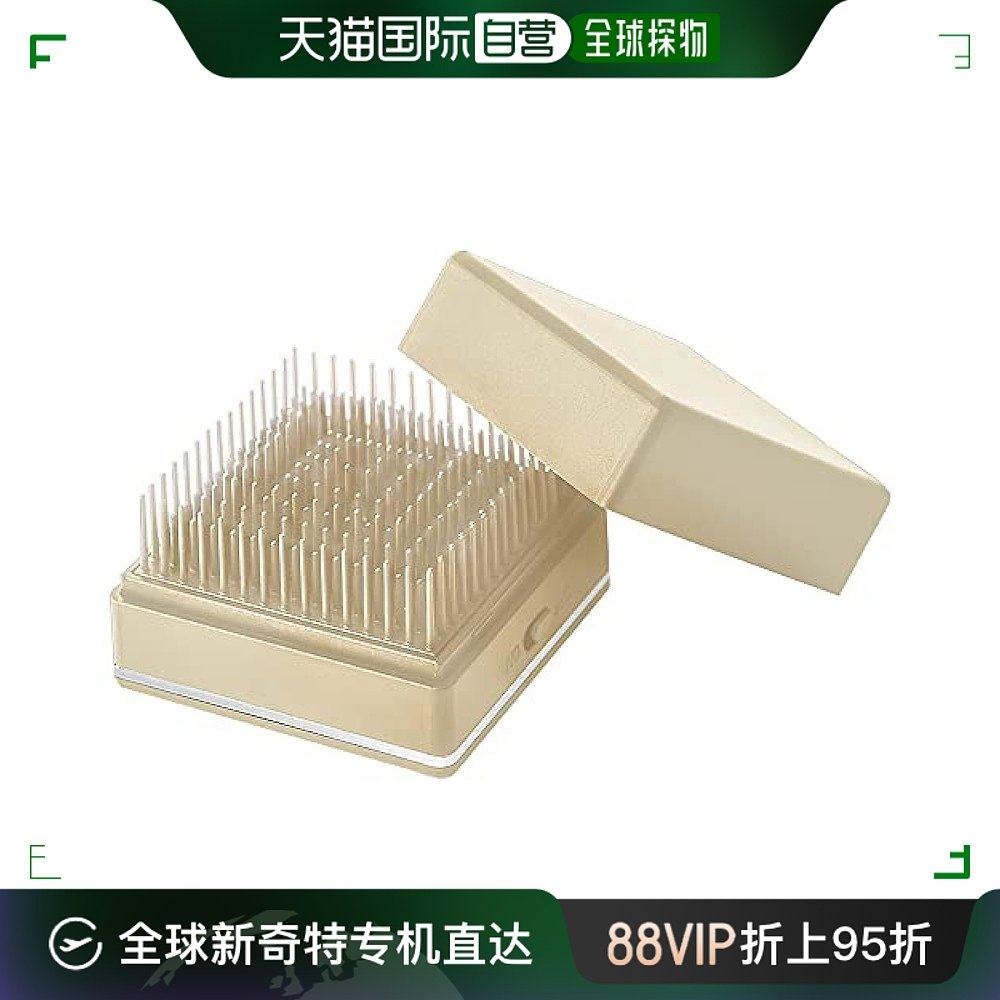 【日本直邮】salonia方型离子发刷 声波震动护理头皮光泽头发 米