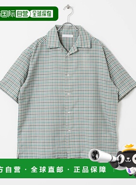 1h可退 日本直邮SENSE OF PLACE 男士格纹短袖开领衬衫 AAA513A11