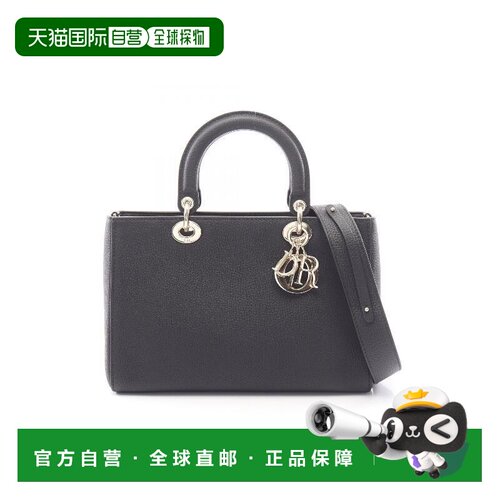 日本直邮中古二奢Dior迪奥女包A级95新Medium中号牛皮斜挎包黑色