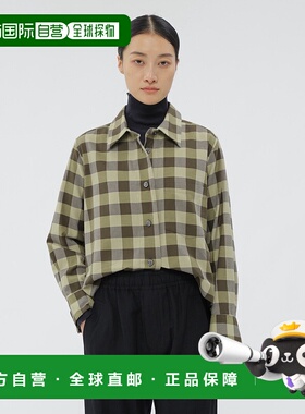 1h可退 日本直邮MARGARET HOWELL 女装 全棉羊绒格纹衬衫 宽松短