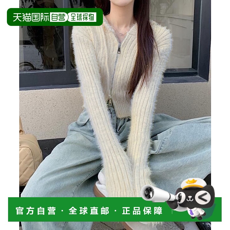 1h可退 日本直邮WESTSEA 女装 短款毛绒全拉链连帽衫 Y2K风格 SEL