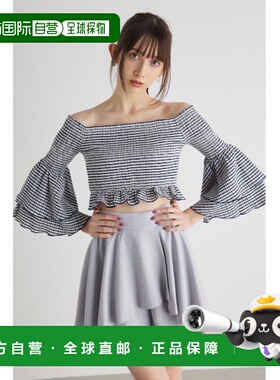 1h可退 日本直邮rienda 女士紧身收腰露肩上衣 110HS6301031高档